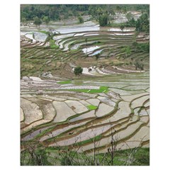 Rice Fields Terraced Terrace Drawstring Bag (small) by Nexatart