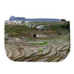 Rice Fields Terraced Terrace Large Coin Purse by Nexatart