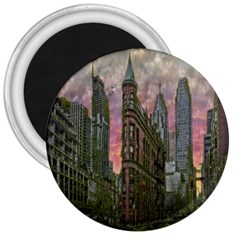 Flat Iron Building Toronto Ontario 3  Magnets by Nexatart