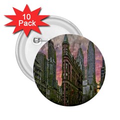 Flat Iron Building Toronto Ontario 2 25  Buttons (10 Pack)  by Nexatart