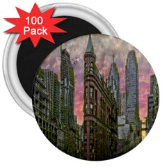 Flat Iron Building Toronto Ontario 3  Magnets (100 Pack) by Nexatart