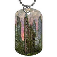 Flat Iron Building Toronto Ontario Dog Tag (one Side) by Nexatart