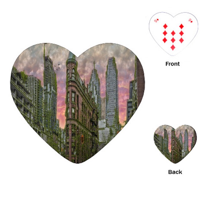 Flat Iron Building Toronto Ontario Playing Cards (Heart) 