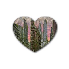 Flat Iron Building Toronto Ontario Rubber Coaster (heart)  by Nexatart