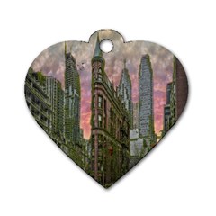 Flat Iron Building Toronto Ontario Dog Tag Heart (two Sides) by Nexatart