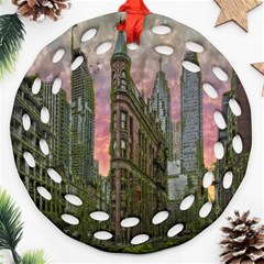 Flat Iron Building Toronto Ontario Ornament (round Filigree) by Nexatart