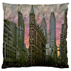 Flat Iron Building Toronto Ontario Large Cushion Case (one Side) by Nexatart