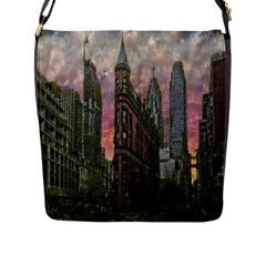 Flat Iron Building Toronto Ontario Flap Messenger Bag (l)  by Nexatart