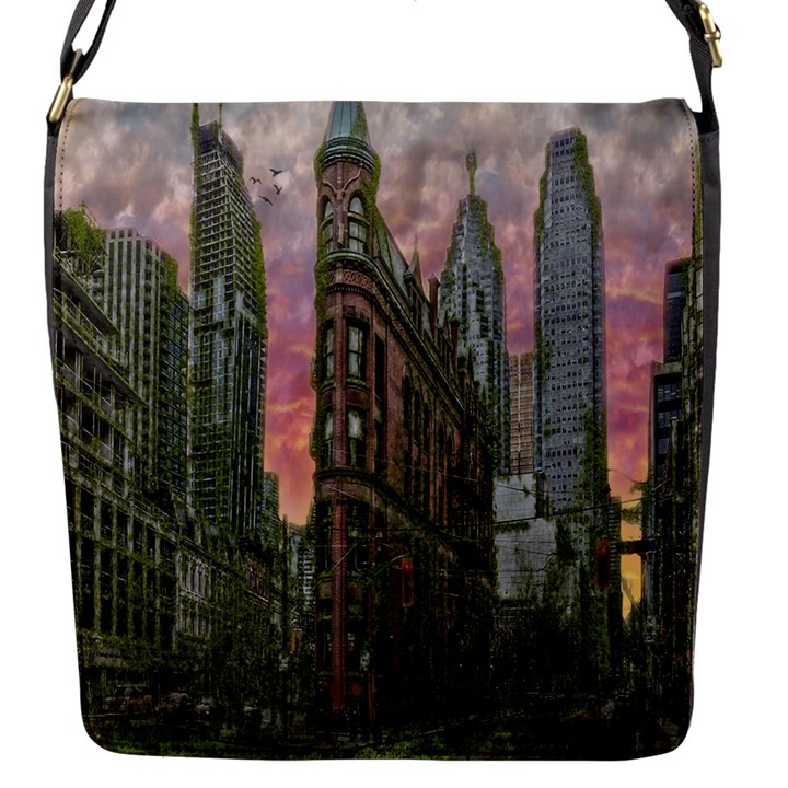 Flat Iron Building Toronto Ontario Flap Messenger Bag (S)