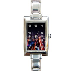 Dubai Cityscape Emirates Travel Rectangle Italian Charm Watch by Nexatart