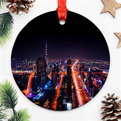 Dubai Cityscape Emirates Travel Ornament (round) by Nexatart