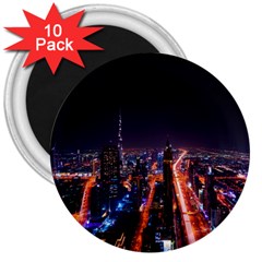 Dubai Cityscape Emirates Travel 3  Magnets (10 Pack)  by Nexatart