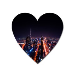 Dubai Cityscape Emirates Travel Heart Magnet by Nexatart