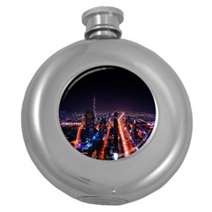 Dubai Cityscape Emirates Travel Round Hip Flask (5 Oz) by Nexatart