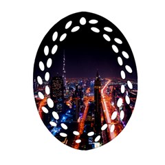 Dubai Cityscape Emirates Travel Ornament (oval Filigree) by Nexatart