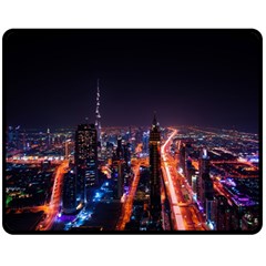 Dubai Cityscape Emirates Travel Double Sided Fleece Blanket (medium)  by Nexatart