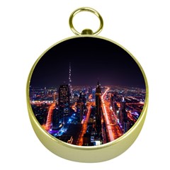 Dubai Cityscape Emirates Travel Gold Compasses by Nexatart