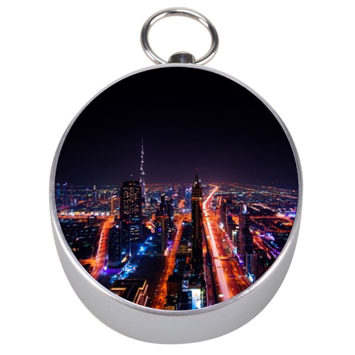 Dubai Cityscape Emirates Travel Silver Compasses