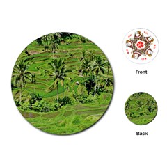 Greenery Paddy Fields Rice Crops Playing Cards (round)  by Nexatart