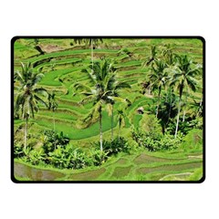 Greenery Paddy Fields Rice Crops Fleece Blanket (small) by Nexatart