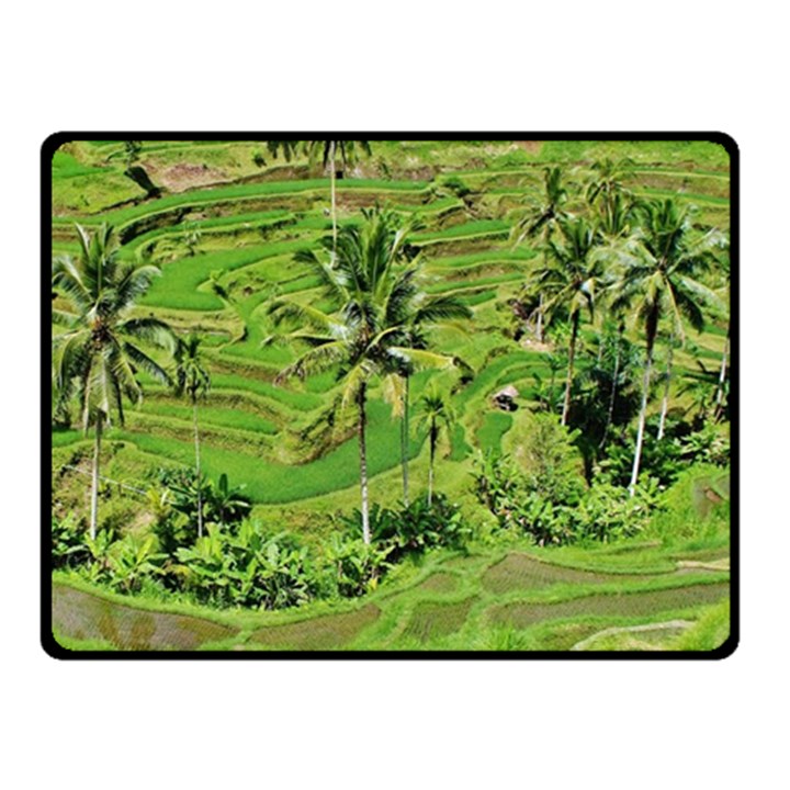 Greenery Paddy Fields Rice Crops Fleece Blanket (Small)