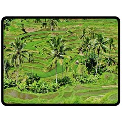 Greenery Paddy Fields Rice Crops Double Sided Fleece Blanket (large)  by Nexatart