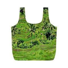 Greenery Paddy Fields Rice Crops Full Print Recycle Bags (m)  by Nexatart