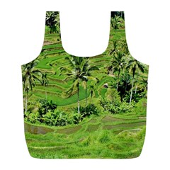 Greenery Paddy Fields Rice Crops Full Print Recycle Bags (l)  by Nexatart