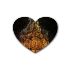 Dresden Frauenkirche Church Saxony Rubber Coaster (heart)  by Nexatart