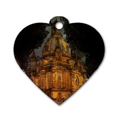 Dresden Frauenkirche Church Saxony Dog Tag Heart (two Sides) by Nexatart