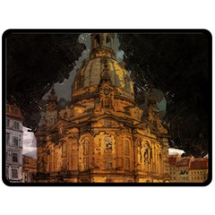 Dresden Frauenkirche Church Saxony Fleece Blanket (large)  by Nexatart