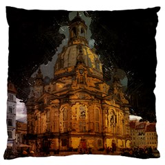 Dresden Frauenkirche Church Saxony Large Flano Cushion Case (one Side) by Nexatart