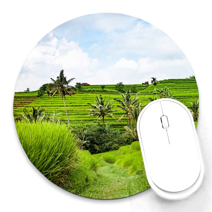 Bali Rice Terraces Landscape Rice Round Mousepads