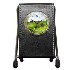 Bali Rice Terraces Landscape Rice Pen Holder Desk Clocks by Nexatart