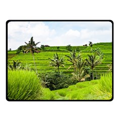 Bali Rice Terraces Landscape Rice Fleece Blanket (small) by Nexatart