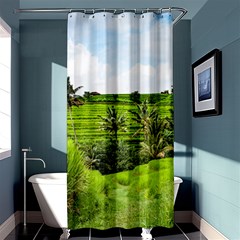 Bali Rice Terraces Landscape Rice Shower Curtain 36  X 72  (stall)  by Nexatart