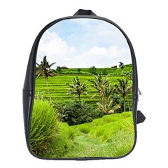 Bali Rice Terraces Landscape Rice School Bag (xl) by Nexatart