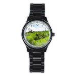 Bali Rice Terraces Landscape Rice Stainless Steel Round Watch Front