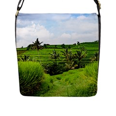 Bali Rice Terraces Landscape Rice Flap Messenger Bag (l)  by Nexatart