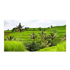 Bali Rice Terraces Landscape Rice Satin Wrap by Nexatart