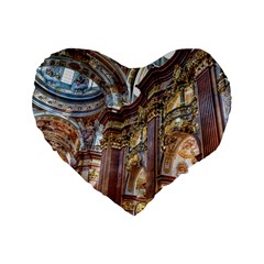 Baroque Church Collegiate Church Standard 16  Premium Flano Heart Shape Cushions by Nexatart