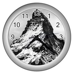 Matterhorn Switzerland Mountain Wall Clocks (silver)  by Nexatart