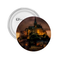 Mont St Michel Sunset Island Church 2 25  Buttons by Nexatart