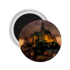 Mont St Michel Sunset Island Church 2 25  Magnets by Nexatart