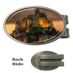 Mont St Michel Sunset Island Church Money Clips (oval)  by Nexatart