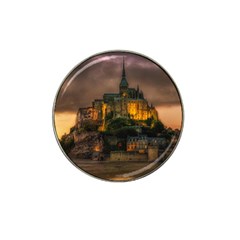 Mont St Michel Sunset Island Church Hat Clip Ball Marker by Nexatart