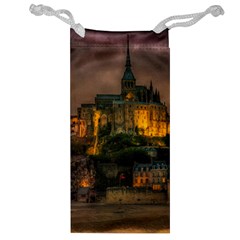 Mont St Michel Sunset Island Church Jewelry Bag by Nexatart