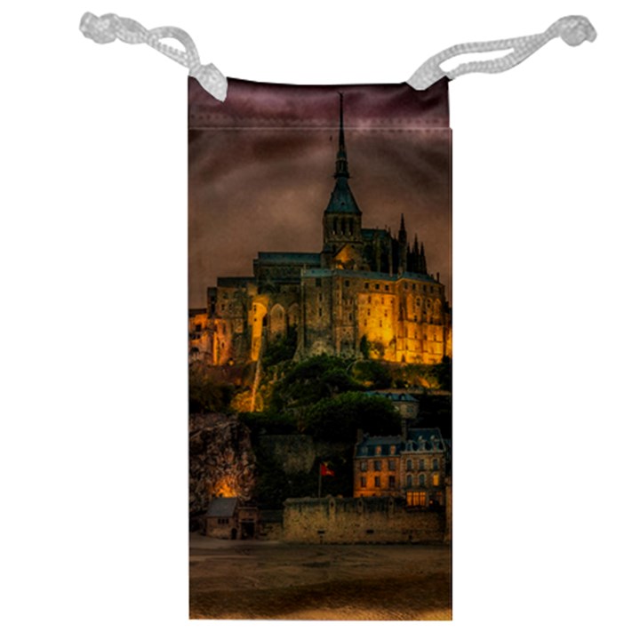 Mont St Michel Sunset Island Church Jewelry Bag