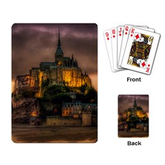 Mont St Michel Sunset Island Church Playing Card by Nexatart