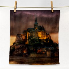 Mont St Michel Sunset Island Church Face Towel by Nexatart